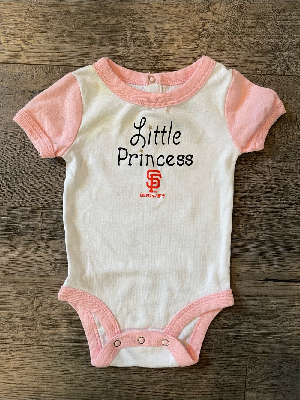 SF Little Princess White and Pink Baby Bodysuit